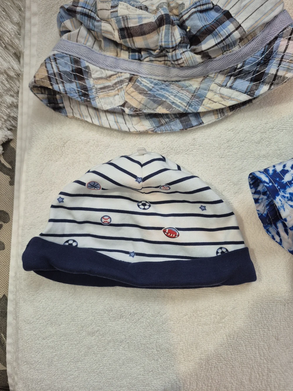Kids Blue Sun Bucket Hat Ball Cap Lightweight Summer Shade Hats 4 Hats Total